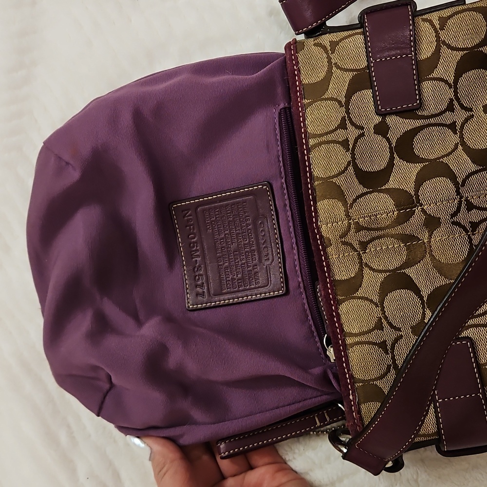 Coach 3577 Signature Jaquard Monogram Logo Shoulder Bag - Picture 13 of 17